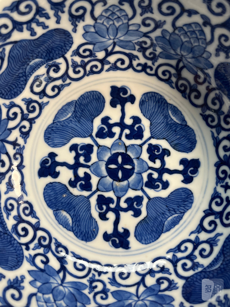清光绪  内青花外粉彩瑞果纹碗 - 图11